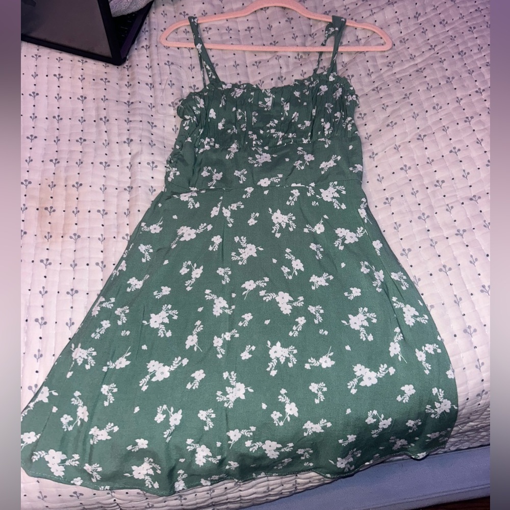 Altar’s State Green Floral Mini Dress